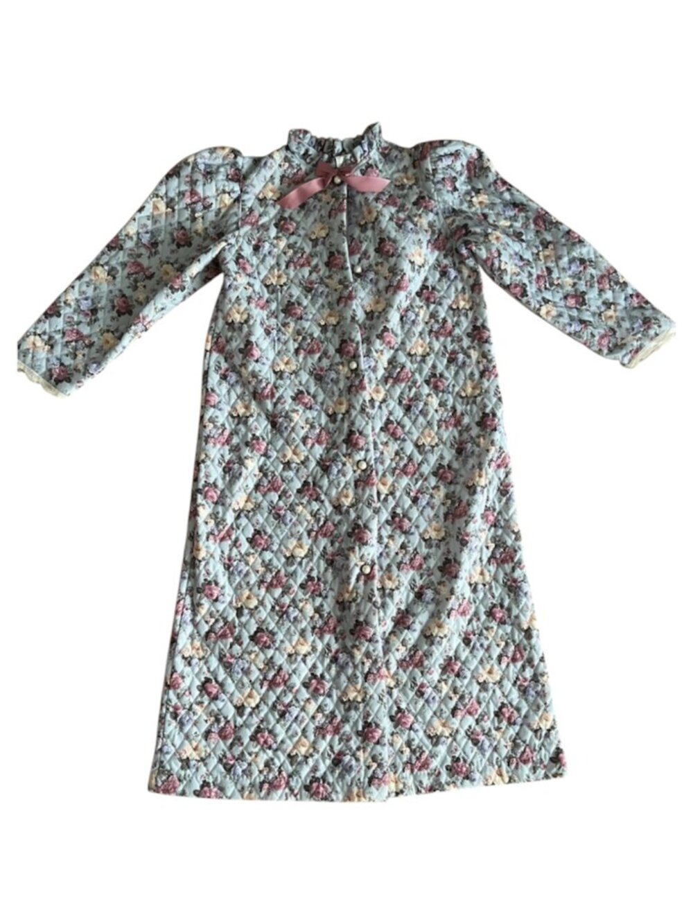 Gorgeous Vintage 1990s Her Majesty Youth Girls Quilted Floral Robe Size 10 R